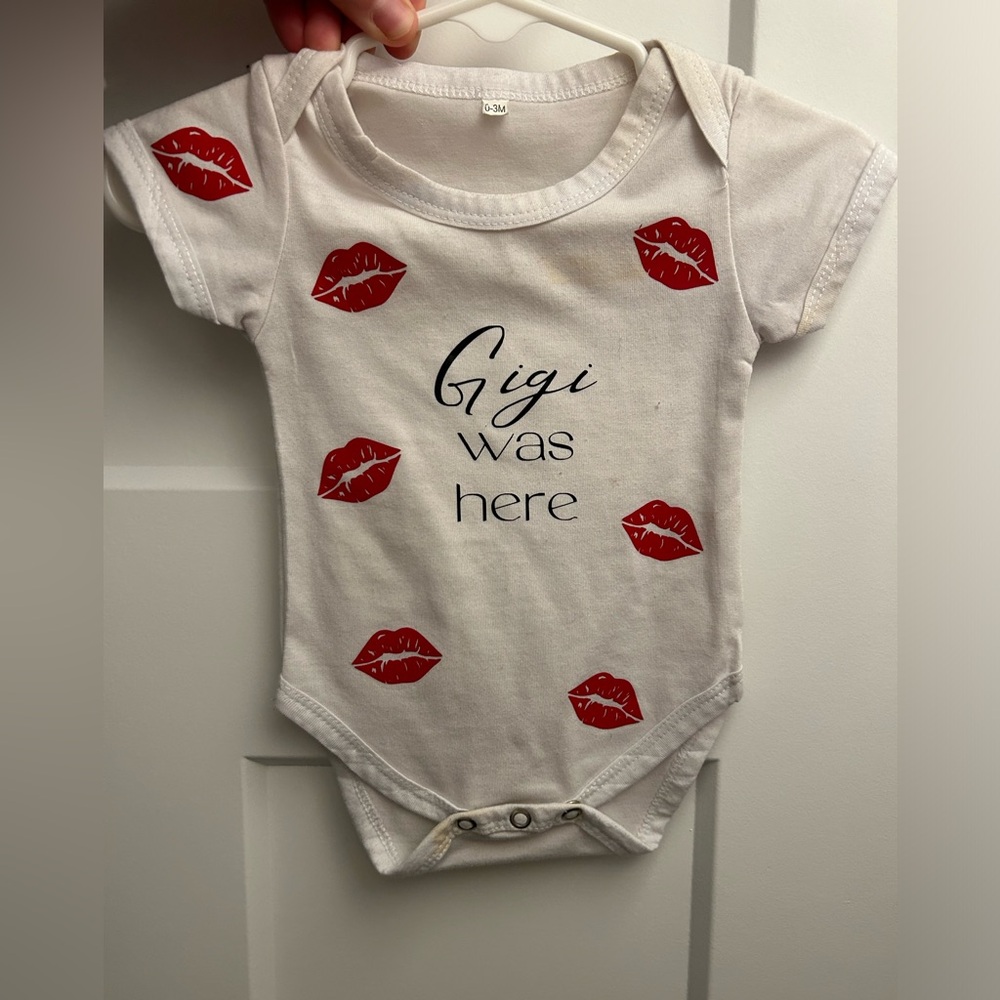 0-3mo Gigi was here onesie